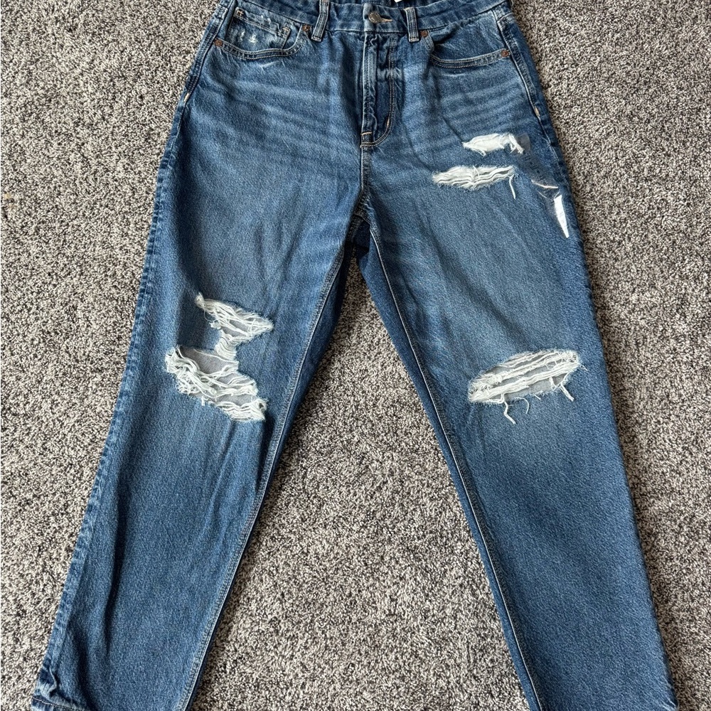 American Eagle Outfitters Blue Distressed Boyfriend Jeans